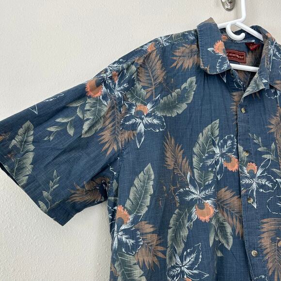 Vintage Cotton Works hawiian tropical luau button up floral resortwear 2XL - Picture 3 of 13